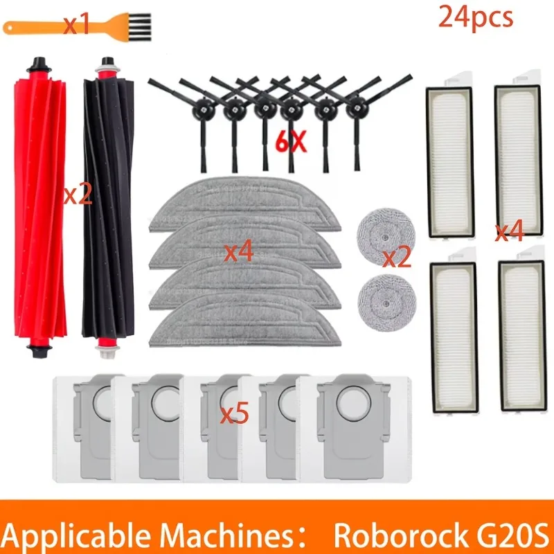 accessoire-24-pieces-pour-aspirateur-roborock-s8-max-v-ultra-g20s--brosses-principales-serpilleres-sacs-a-poussiere-brosses-laterales-filtres-en-maille