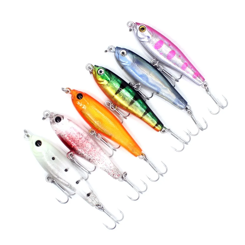 AOCLU Sinking Small Tiny Stick 38mm 2.8g Hard Bait Pencil Wobbler Lure Swimming Like Injured Dying Fish VMC Hooks Solid Body