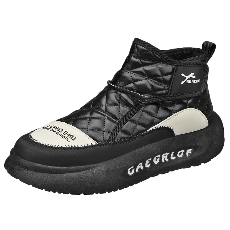 

Мужские уличные ботинки Fipatbu, черные ботинки на толстой подошве, зимние легкие и прочные теплые ботинки.