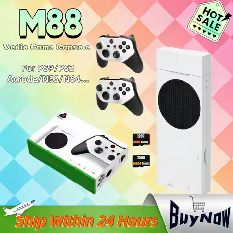 M88 Game Console Stick Portable 4K 3D Games TV Support PS2 60 Simulators HDMI Wireless Controller Gifts 128G 20000 Games