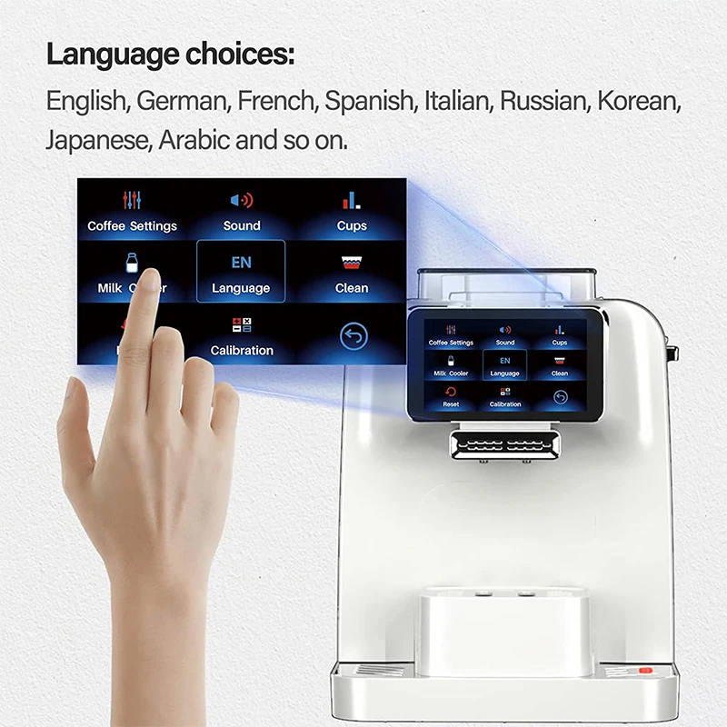 PANCERKA Smart Coffee Machine Touch Screen & Wifi Enabled Small Refrigerator Built-in Milk Jug Household Electric Coffee Maker
