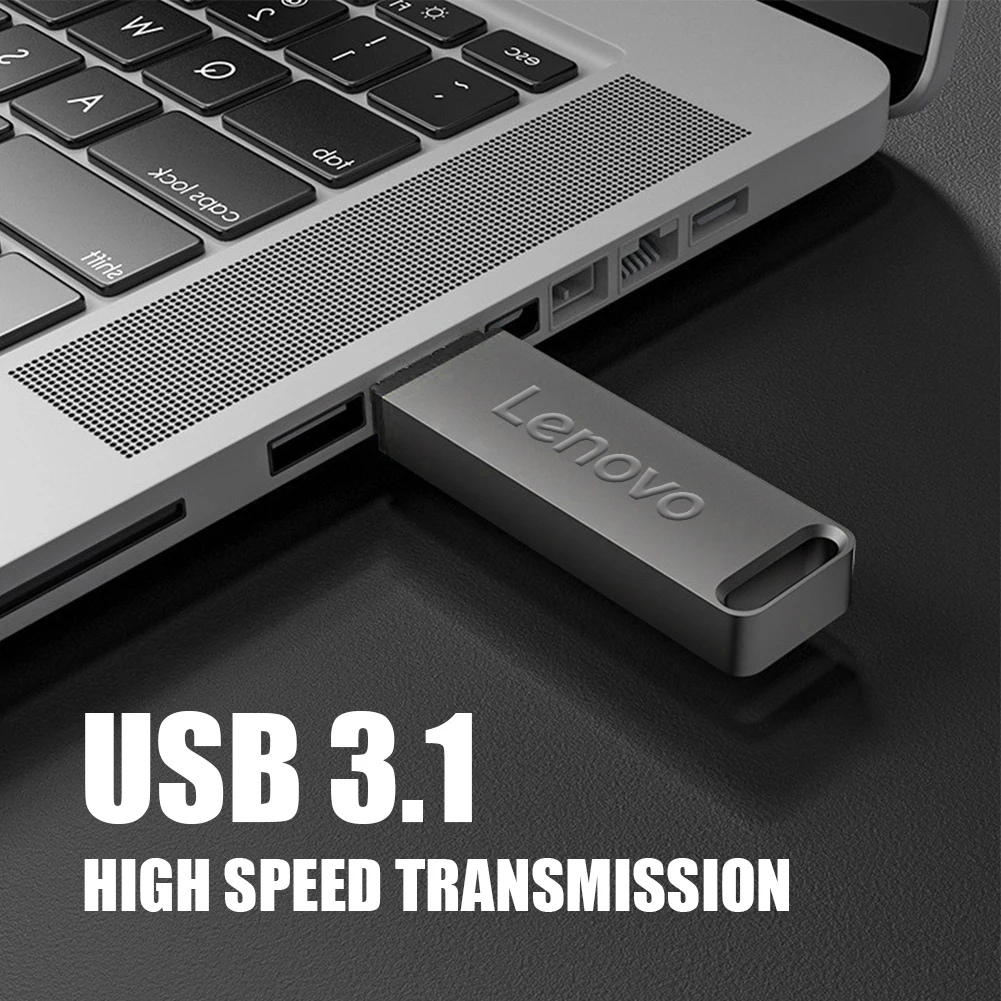 Lenovo USB-накопитель с высокоскоростной передачей, металлический U-диск, USB 3,1, ручка-накопитель, 2 ТБ, портативный SSD, водонепроницаемый Memoria, USB-накопитель