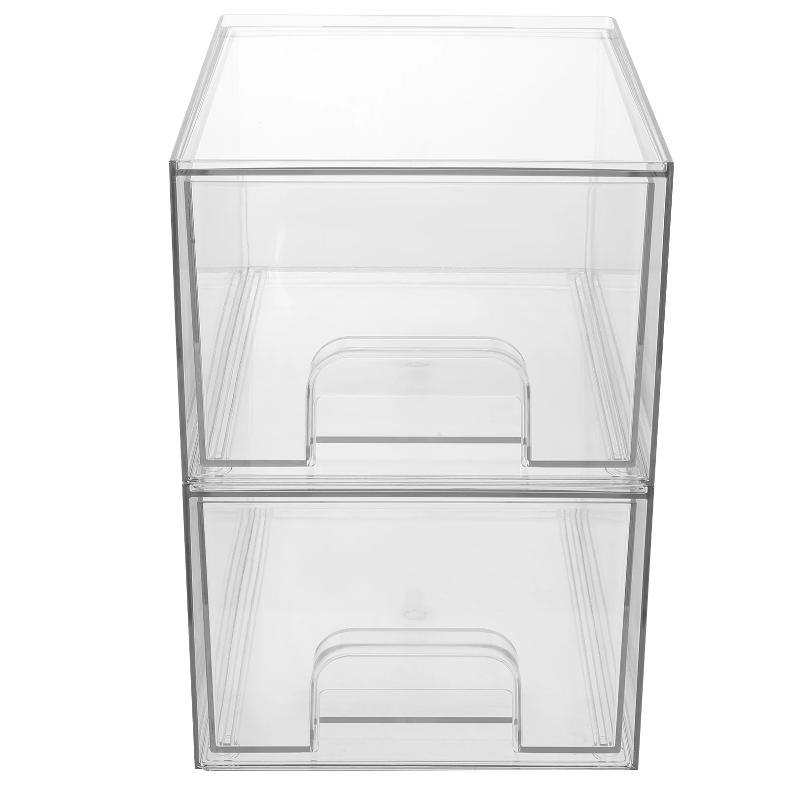 

2pcs Transparent PET Cosmetics Storage Box Drawer ganizers Easy Clean Stackable Desk Bedroom Office Plastic Containers Vanity