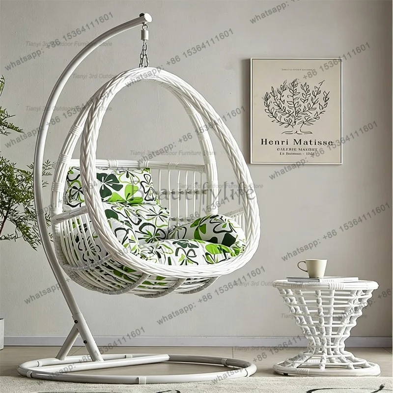 Best Sellers Nordic Double Rattan Hanging Chair Modern Minimalist Balcony Garden Rocking Chair Courtyard Leisure Swing Outdoor F