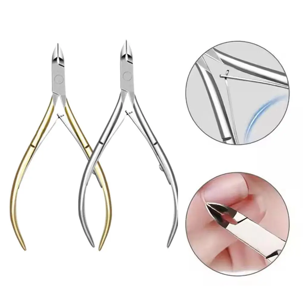 ステンレス鋼マニキュアペディキュアトリマー Nailpop ネイルキューティクルはさみとプッシャーシルバー角質はさみニッパークリッパーツール