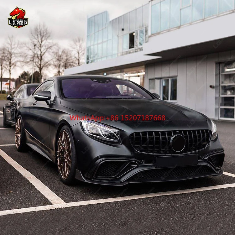 

Лидер продаж! Обновленный комплект кузова в стиле B для Benz car S Class W217, передний задний спойлер для губ, выхлопной спойлер из углеродного волокна