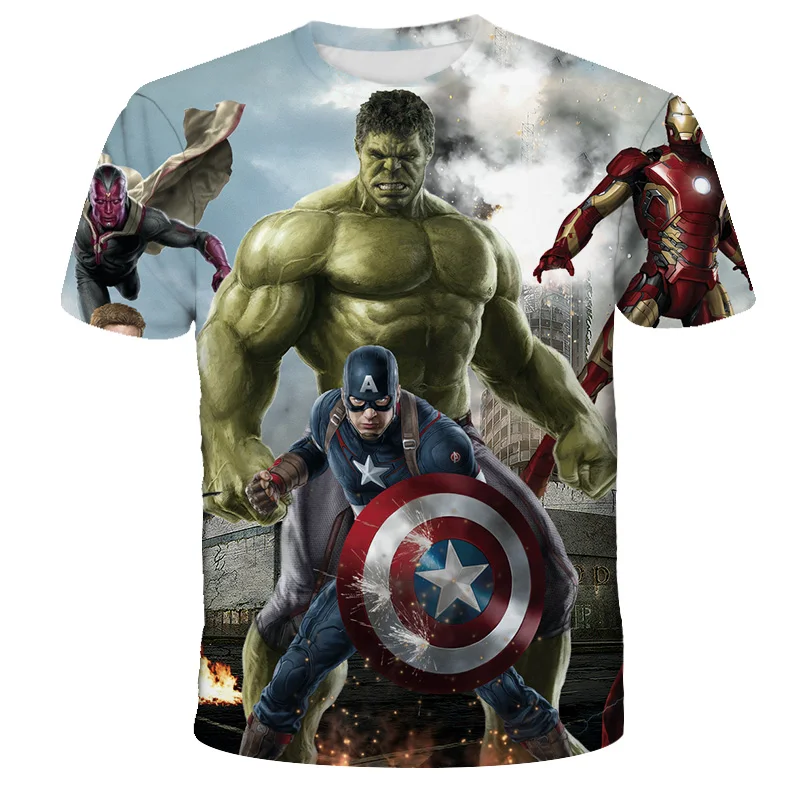 Kids\'s Short Sleeve Superhero Spiderman Hulk Captain America T Shirts Children Sonic Clothes Boys T-shirt Baby Tee Tops Clothing