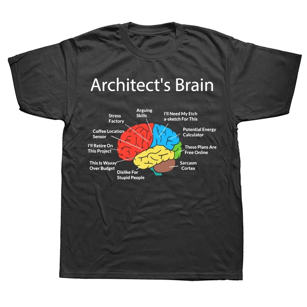 Architect Brain Architecture Students T Shirt Summer Graphic Cotton Streetwear Short Sleeve Birthday Gifts T-shirt Mens Clothing