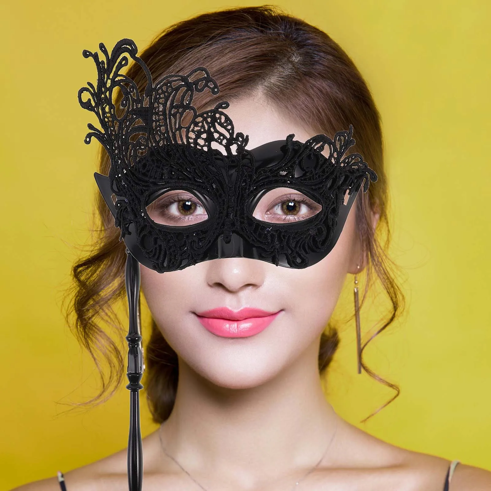 

Masquerade Mask Handheld Lace Venetian Elegant Lightweight Costume Party Ball Mardi Gras Women Venetian Mask Pierce Costume