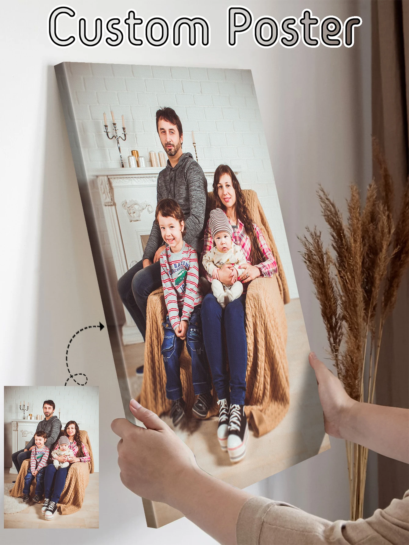 1 Stück individueller Fotodruck auf Leinwand, individuelles Foto für den Hochzeitstag, personalisiertes Leinwandgemälde für Paare/Abschlussfeier/Ostern/Hochzeit