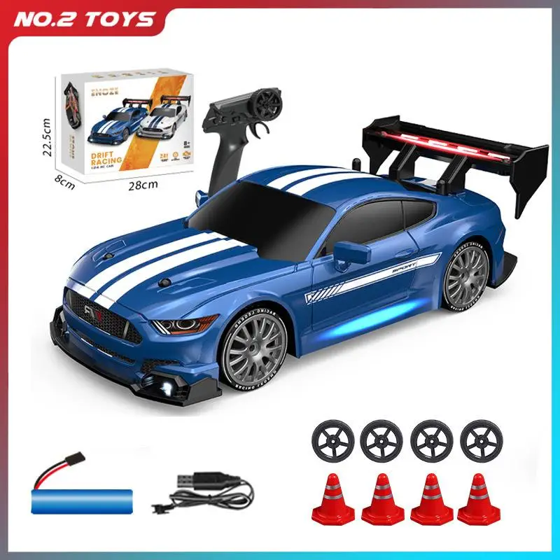 

1:24 High Speed RC Drift Vehicle Cars Mustang 4WD Remote Control Racing Car Gift Competition Race Car Boys Toy Replaceable Tire