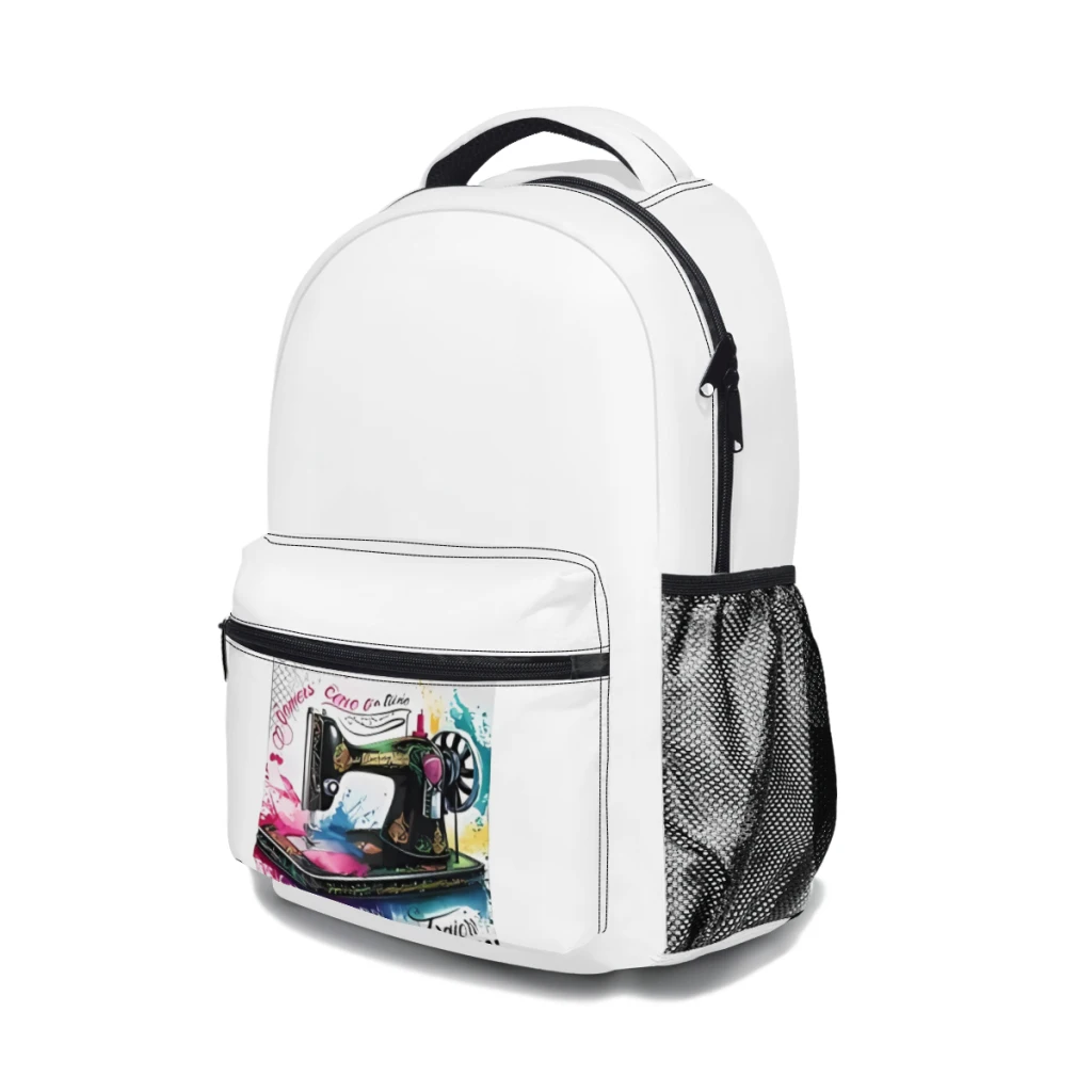 Sac à dos léger et décontracté pour jeunes enfants, illustration aquarelle satisfaisante d'une machine à coudre réaliste, cartable pour enfants