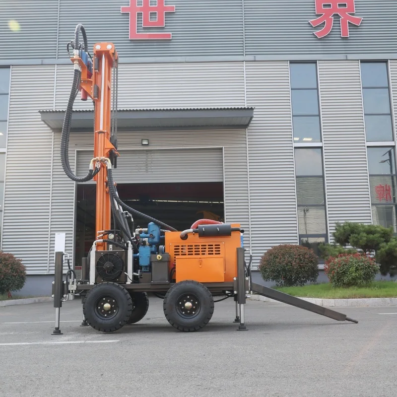 Customized 200M Drill Bore Wheel Crawler Diesel Hydraulic Portable Convenient Transport Water Well Drilling Rig Machine