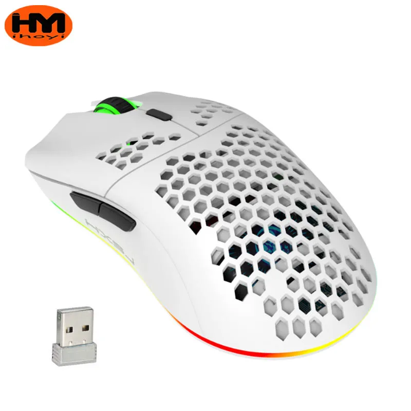 NEW Mouse 2.4G Wireless MOUSE Lightweight Design Cellular RGB Glow 6 Button Mouse Game Mouse Computer Wireless Mouse