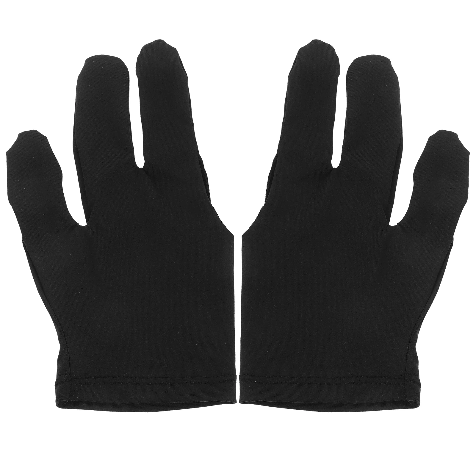 

2pcs Finger Billiards Gloves Black Flexible Three Finger Accessory Durable Breathable Fits Pool Snooker Accessory