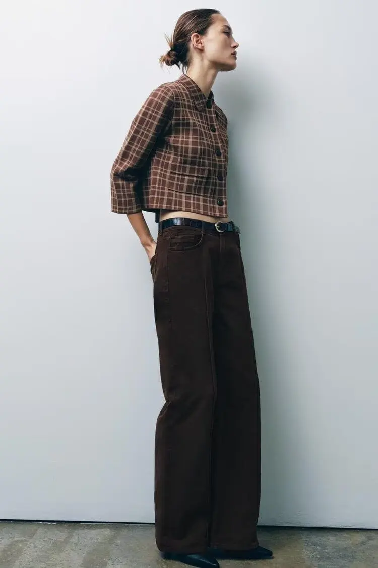 BB6869 الخريف 25 جديد تأثير الجلود اصطف زر الديكور متقلب طوق سبعة كم محبوك معطف قصير 4192145 #4