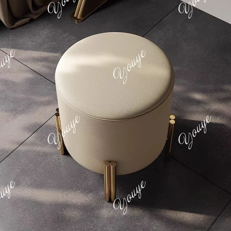 Tabouret de vanité de luxe pour chambre à coucher, chaise de maquillage minimaliste moderne, thé élégant et siège bas