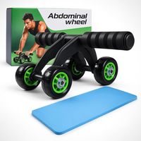 Ab Roller Wheel 4-Wheel Stability with Knee Pad – Ab Wheel & Abdominal Exercise Roller for Abs Workout, Core Trainer & Home Gym