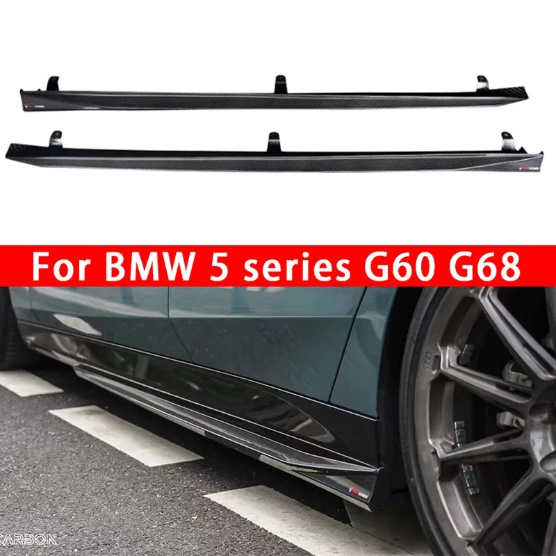 

For BMW 5 Series G60 G68 2024+ Carbon Fiber Side Skirts Side bumper Splitters Side skirt Cupwings Apron Side panel body kit