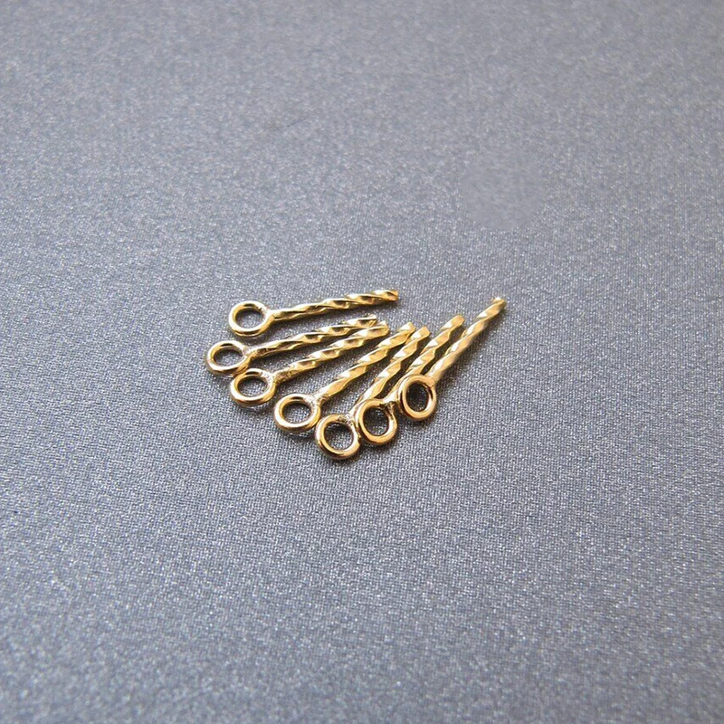 14K Gold Filled Screw Eye Pin Gold Filled Screw Eye Peg Screw Peg Drop, Screw Eye Pins für halbgebohrte Perlen – Detail 12