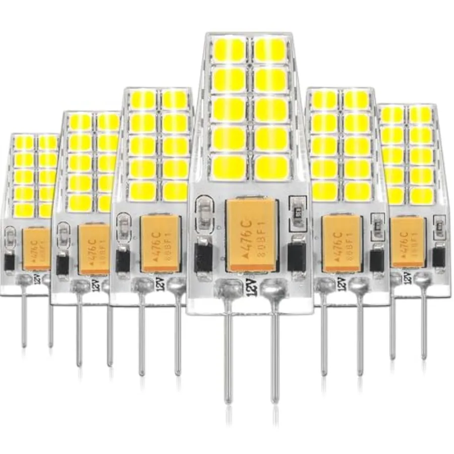 G4 LED Bulb 12V AC/DC 2.5W Equivalent 30W T3 Bi-Pin Base G4 Light Bulbs 300 Lumens 30°Beam Angle for Chandelier, Table lamp, Ou