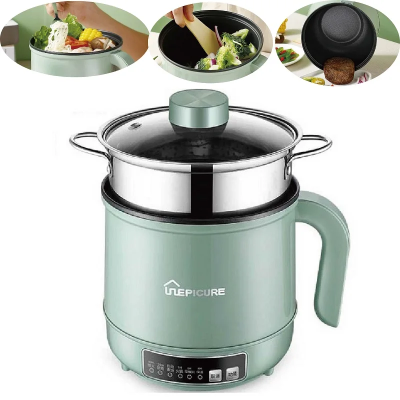 110V/220V Multifunctional Electric Cooking Pot Student Dormitory Noodle Pot Home Non-stick Frying Pan 1.7L Electric Hot Pot