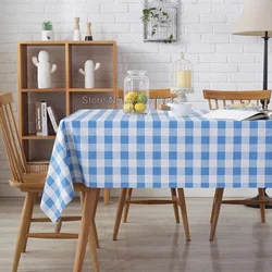 Blue and White Checkered Tablecloth Restaurant Table Cloth Checkered Table Cover Kitchen Decoration