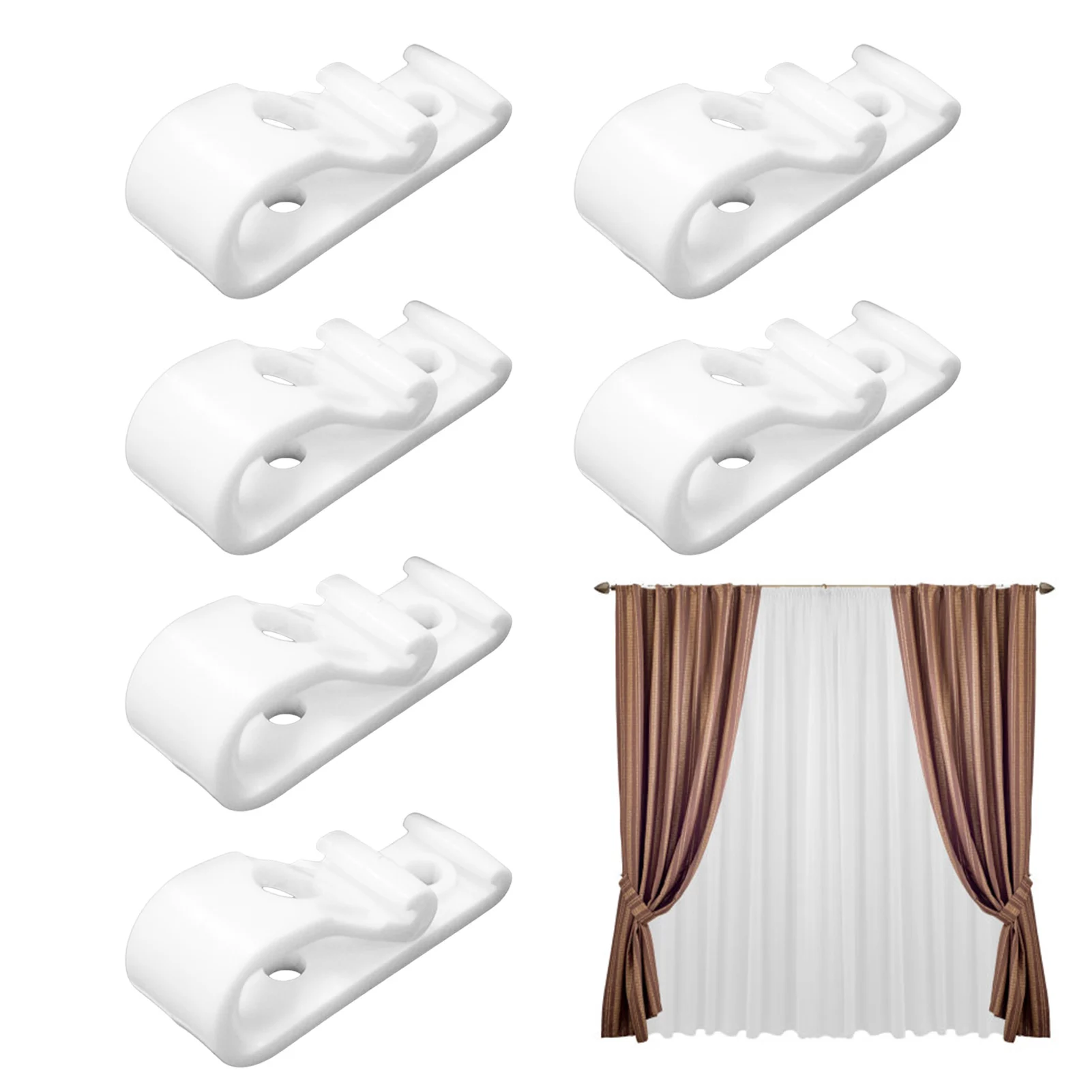 

8pcs Plastic Shower Curtain Hooks Adjustable Curtain Pleat Hooks Fits Window Curtains Door Shower Rod Agraffe Bathroom Supplies