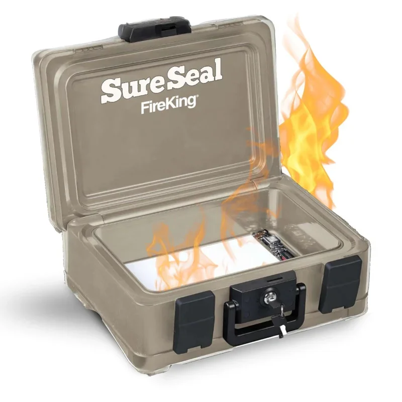 FireKing SureSeal Safe with Key Lock, 1 Half Hour Rated, UL & Resistant Home  Storage, Portable