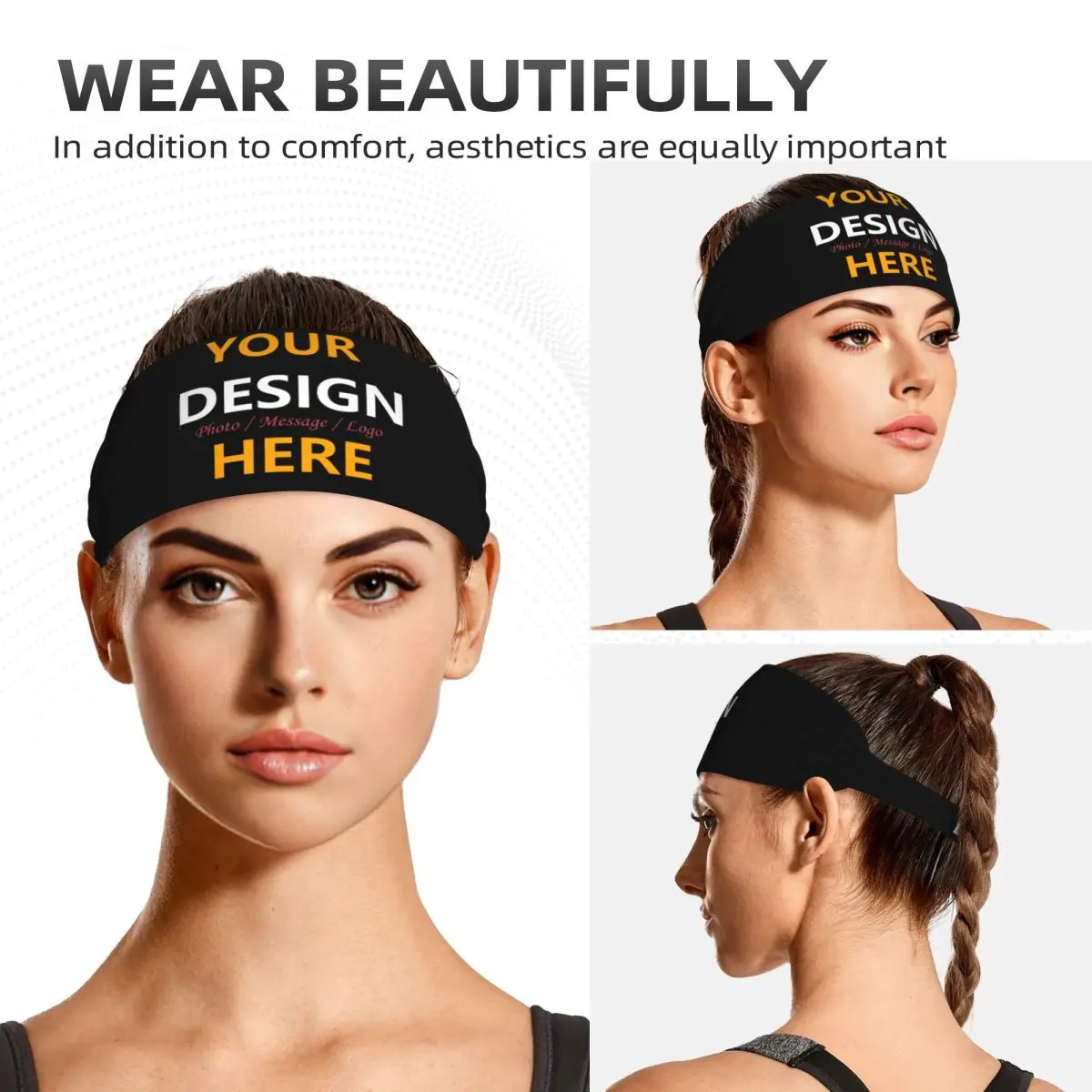 Custom Custom Your Design Here Sports Sweatband for Cycling Personalized Customized Logo Printed Quick Drying Headband Men Women