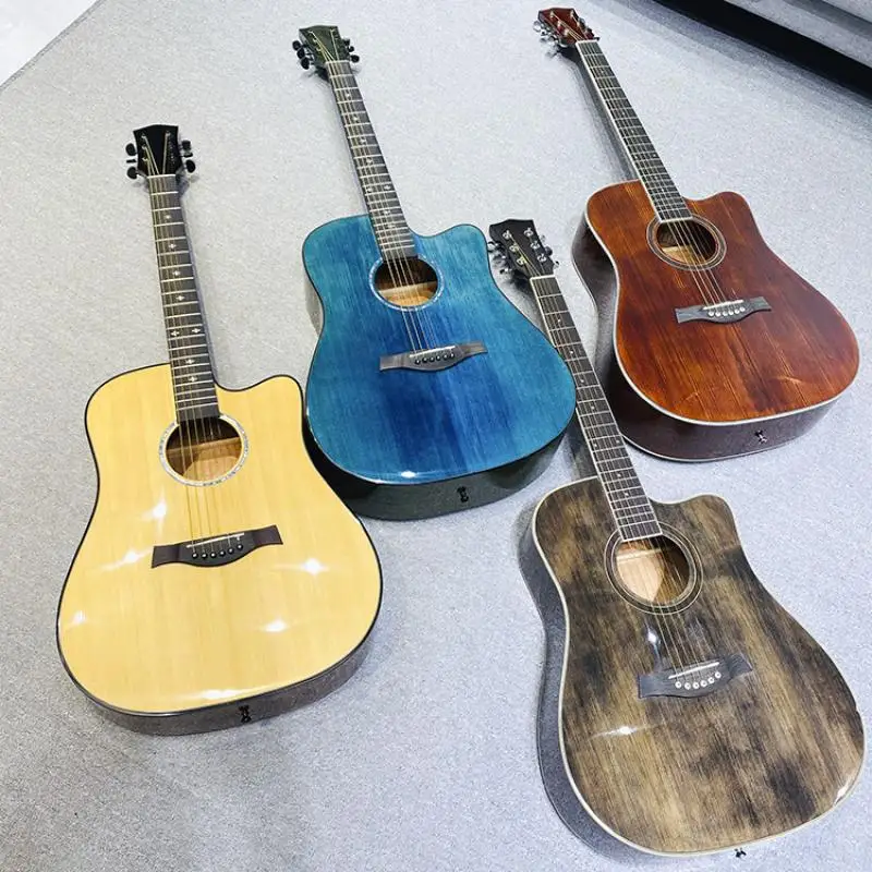 1Pc 41 Inch Single Board Guitar Beginner Wooden Guitar Stage Performance Professional String Musical Instrument Guitar