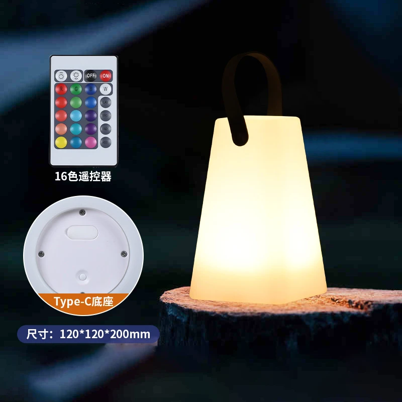 Portable Night Light Restaurant Cafe Table Lamp Remote Control Usb Charging Room Lighting Decoration Portable Table Lamp