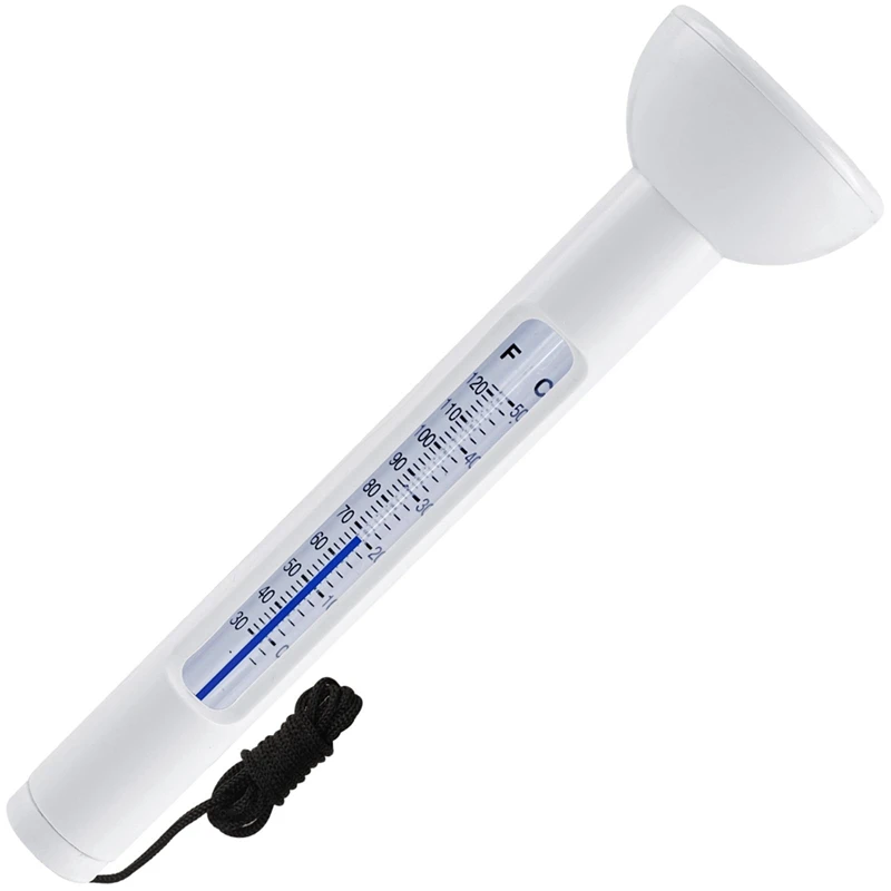 Termómetro flotante para piscina, fácil lectura para la temperatura del agua con cuerda para piscinas y spas exteriores e interiores, duradero