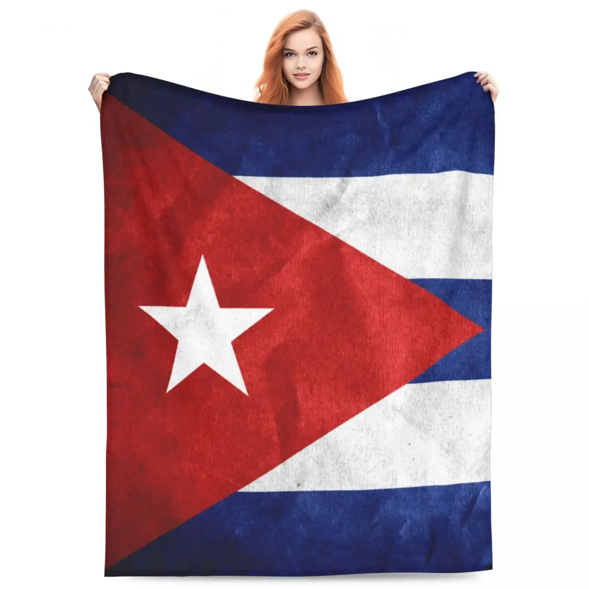 

Cuba Cuban National Flag Blankets Fleece Sofa Lightweight Throw Blankets for Home Bedroom Office Throws Bedspread Quilt