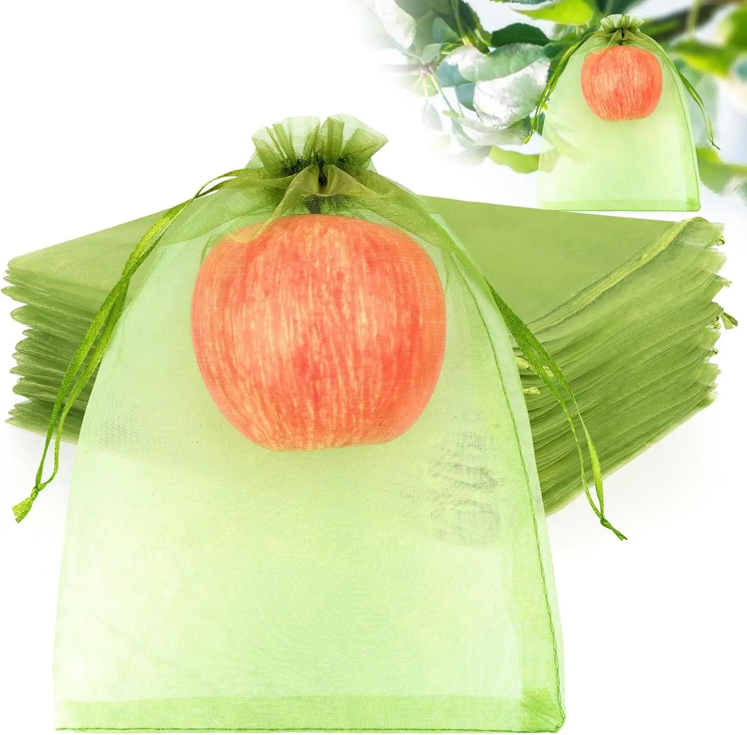

100pcs 6x9 Inch Fruit Protection Bags, Mesh Cover Netting Pest Barrier for Tomato Mango Vegetables
