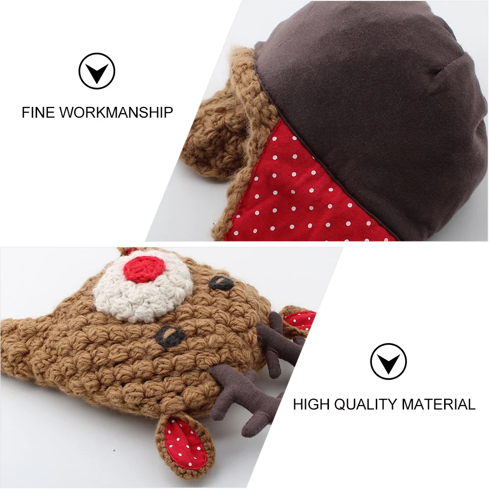 

Baby Knitted Cap Cute Antlers Knitted Warm Winter Hat Wool Beanie Perfect Gift Kids Autumn Antlers Cap