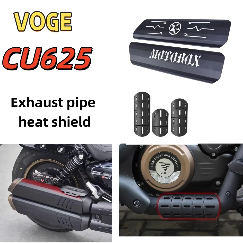 

VOGE CU625 aftermarket exhaust pipe heat shield, stainless steel heat-insulating decorative cover, retro protective cover access