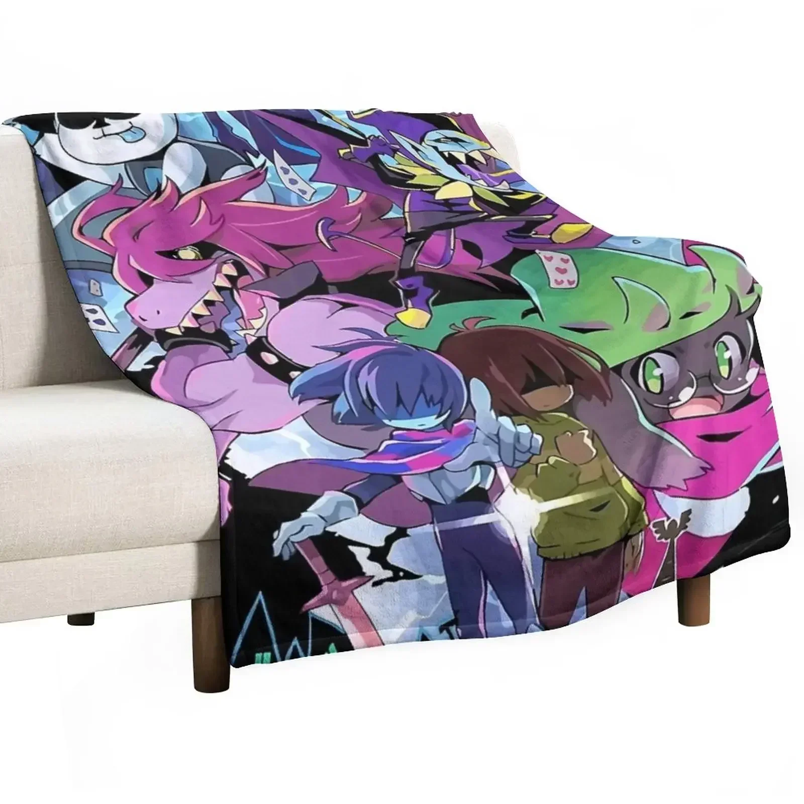 

Deltarune - Adventure Throw Blanket Sofas Shaggy Loose Bed linens Blankets