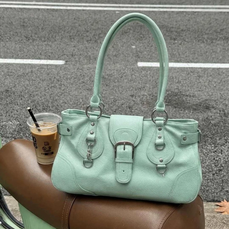

2026 New Y2K Fashion Large Capacity American Retro Versatile Motorcycle Style Single Shoulder Bag Underarm Handbag Handbag