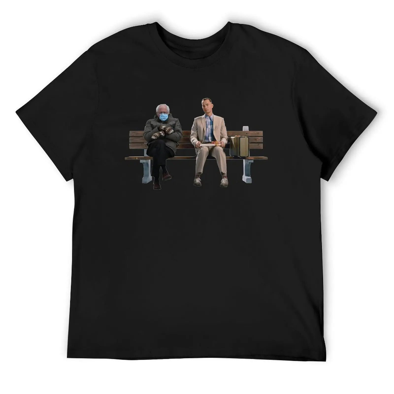 Bernie Sanders Mittens Forrest Gump Bench T-Shirt Blouse for a boy mens white t shirts