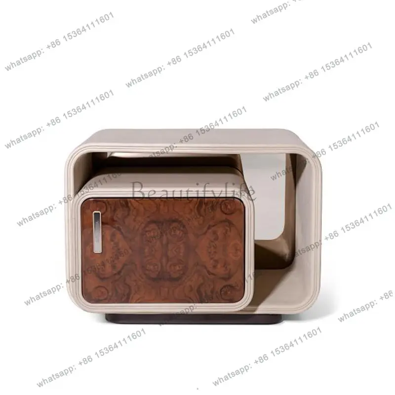 

Прикроватная тумбочка класса люкс, из высококачественного итальянского массива дерева, современный креативный дизайн, элитный шкафчик с лампой для домашнего использования.