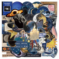 10/30/50pcs Transparent Astronomy Universe Stickers Cool Space Planet Moon Sticker DIY Luggage Scrapbook Laptop Cartoon Sticker