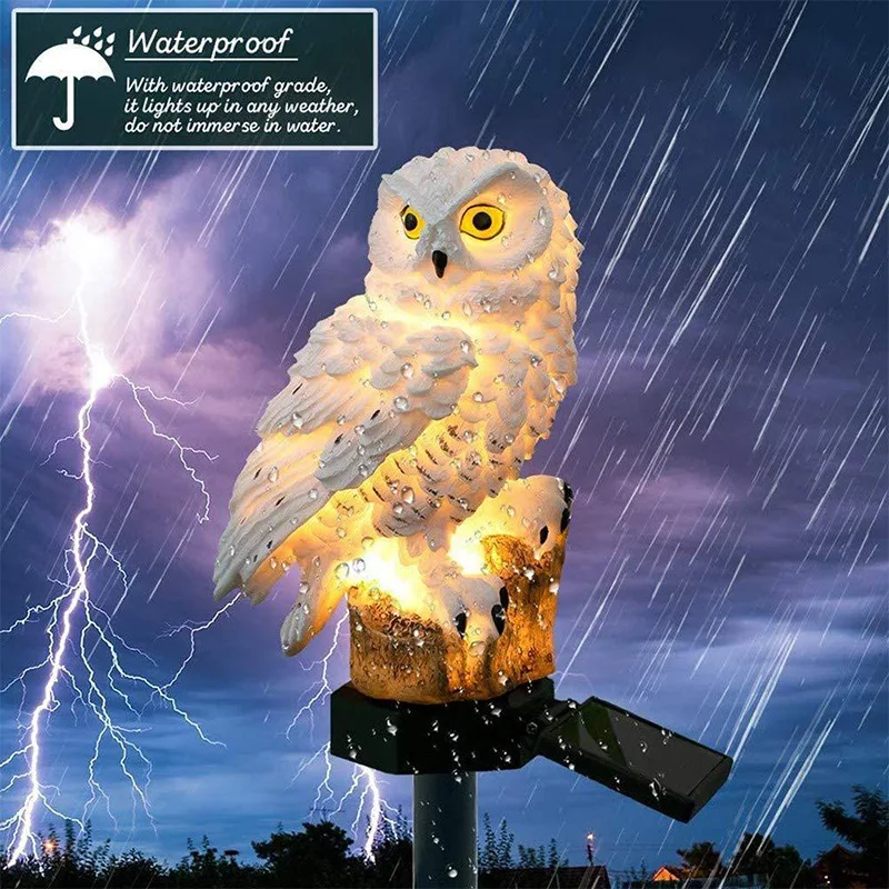 1Pc Courtyard Owl Solar Light Garden Decoration Fairy Lights Outdoor Waterproof Decor Wedding Gatherings Party Garden Decoration