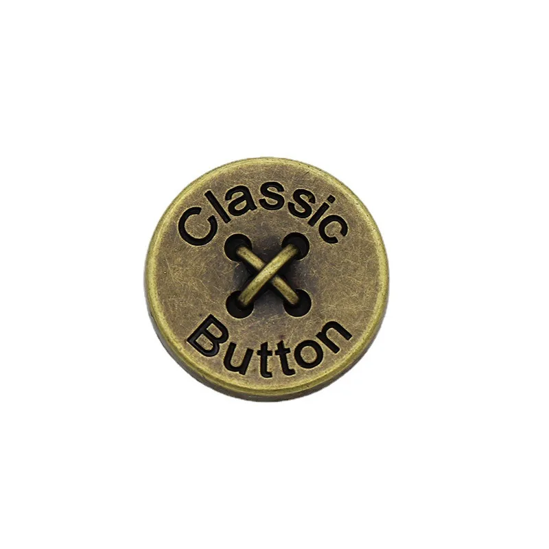 100pcs Classic Vintage Metal Buttons with Cross Pattern Suitable for Casual Shirts, Sweaters, jeans Sewing accessories wholesale