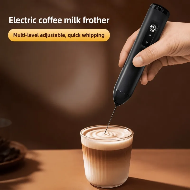 Electric Milk Frother + Egg Beater Wireless Type-C Charging 3 Speeds Mini Handheld Foam Maker Coffee Whisk Cooking Tools - view 2