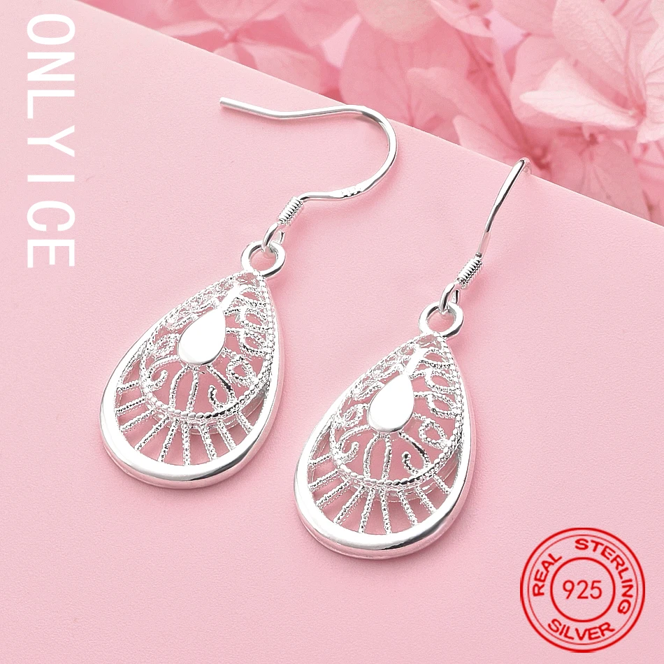 

925 Sterling Silver Charms Fine Vintage Earrings For Woman High Quality Fashion Party Wedding Pretty Jewelry Christmas Gifts