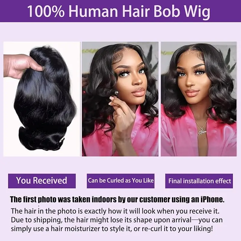 5x5 Body wave HD Transparent lace front human hair wigs 8 inch Pre Preplucked 200 Density glueless brazilian wigs for women