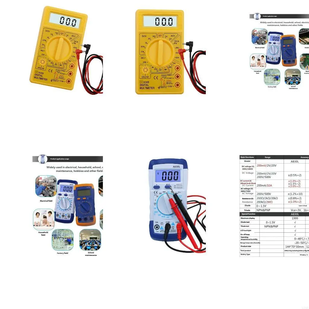   Digital Multimeter Transistors Tester Electrical NCV Test Meter TrueRMS