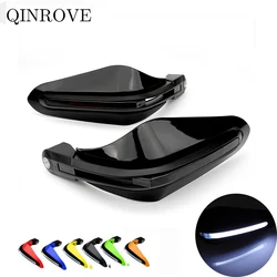 With LED Light Motorcycle Handguard 15-22mm Handlebar ABS Hand Guard Universal For KTM Ducati Monster Honda CBR CFMOTO 250 450