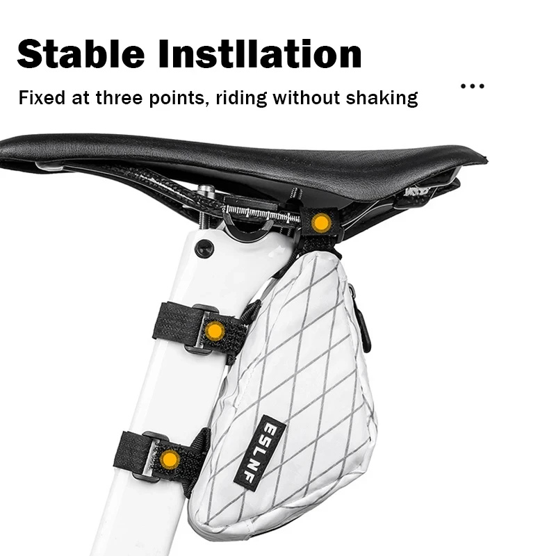 Riding Bike Rear Bag Mini Triangular Bag Touch Fastener Switchable Waterproof Top Tube Bag Daily Usage Capacity Riding Equipmen
